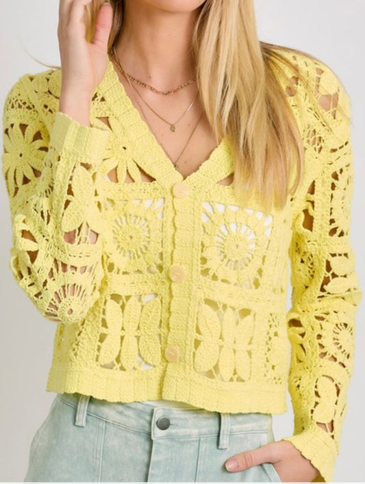 Lemon Crochet Cardigan