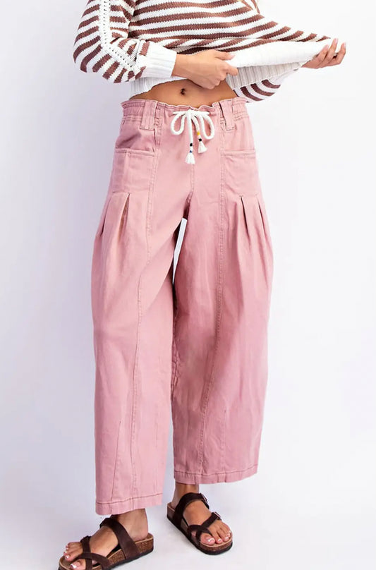 Barrel Pull On Twill Jeans