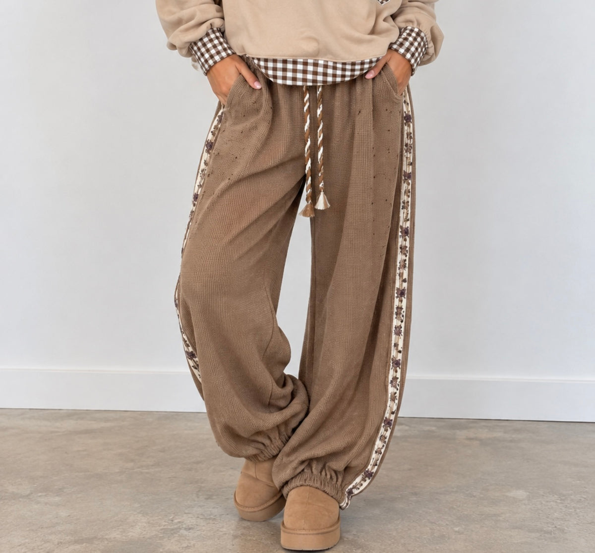 Pol Thermal  Mocha Loose Fit Joggers
