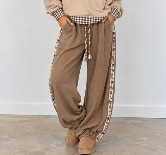 Pol Thermal  Mocha Loose Fit Joggers