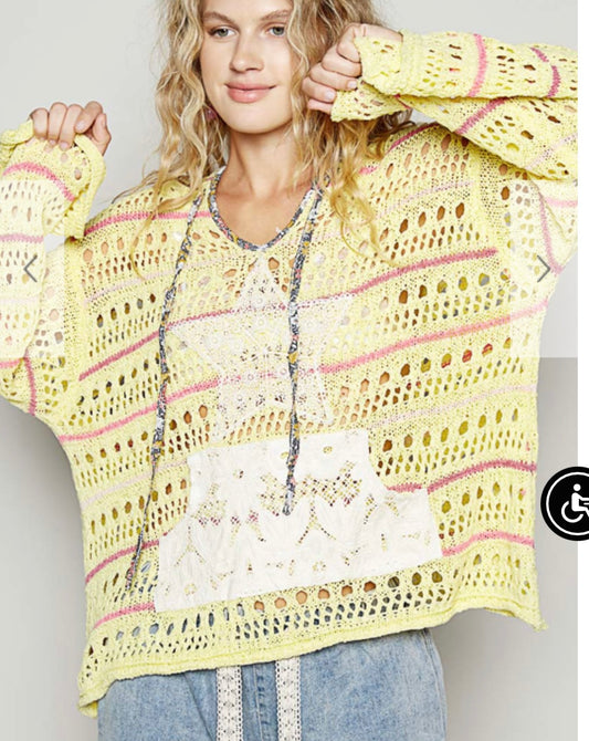 Yellow Star Crochet Top