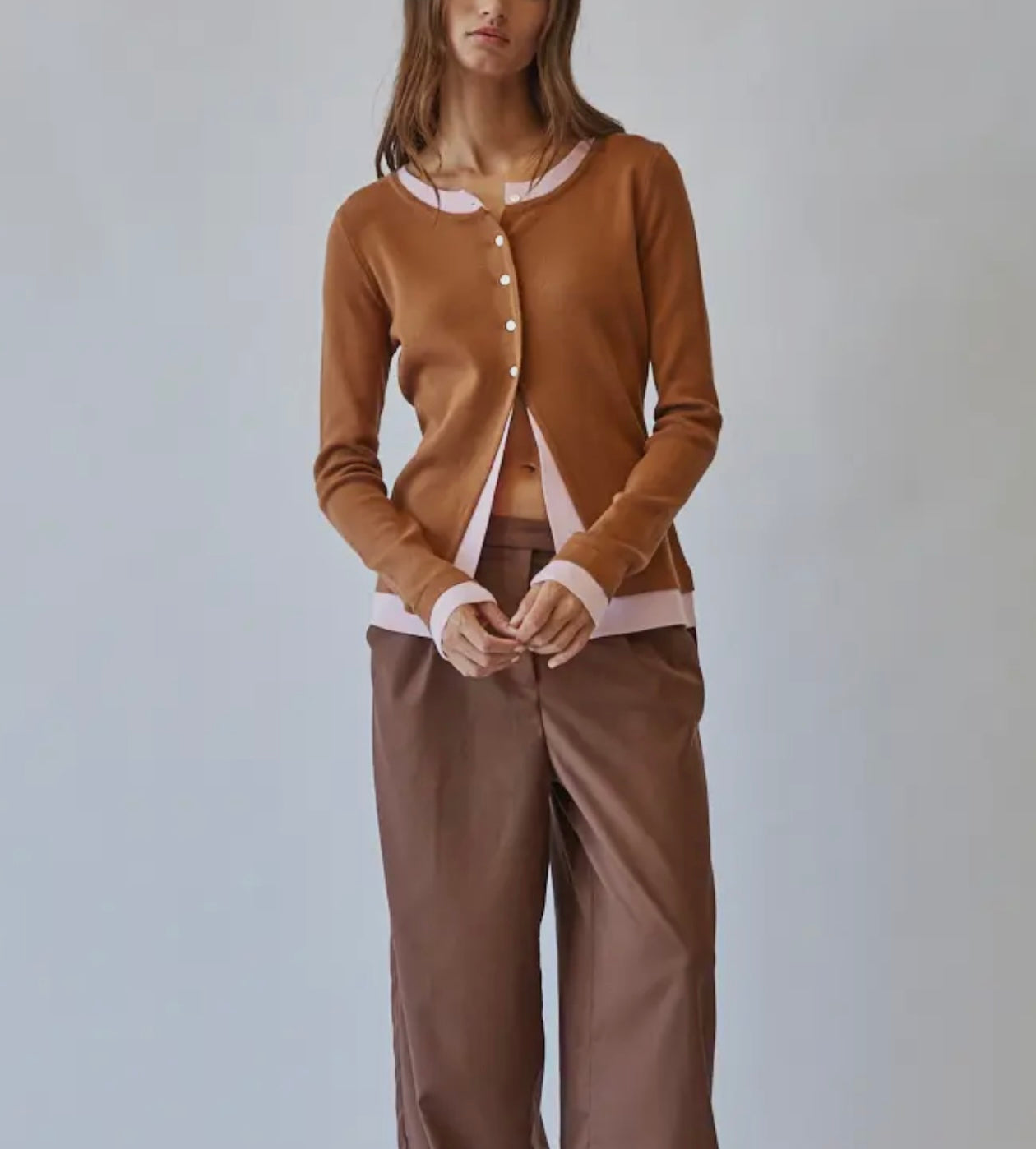 Caramel V Front Cardigan Creamon