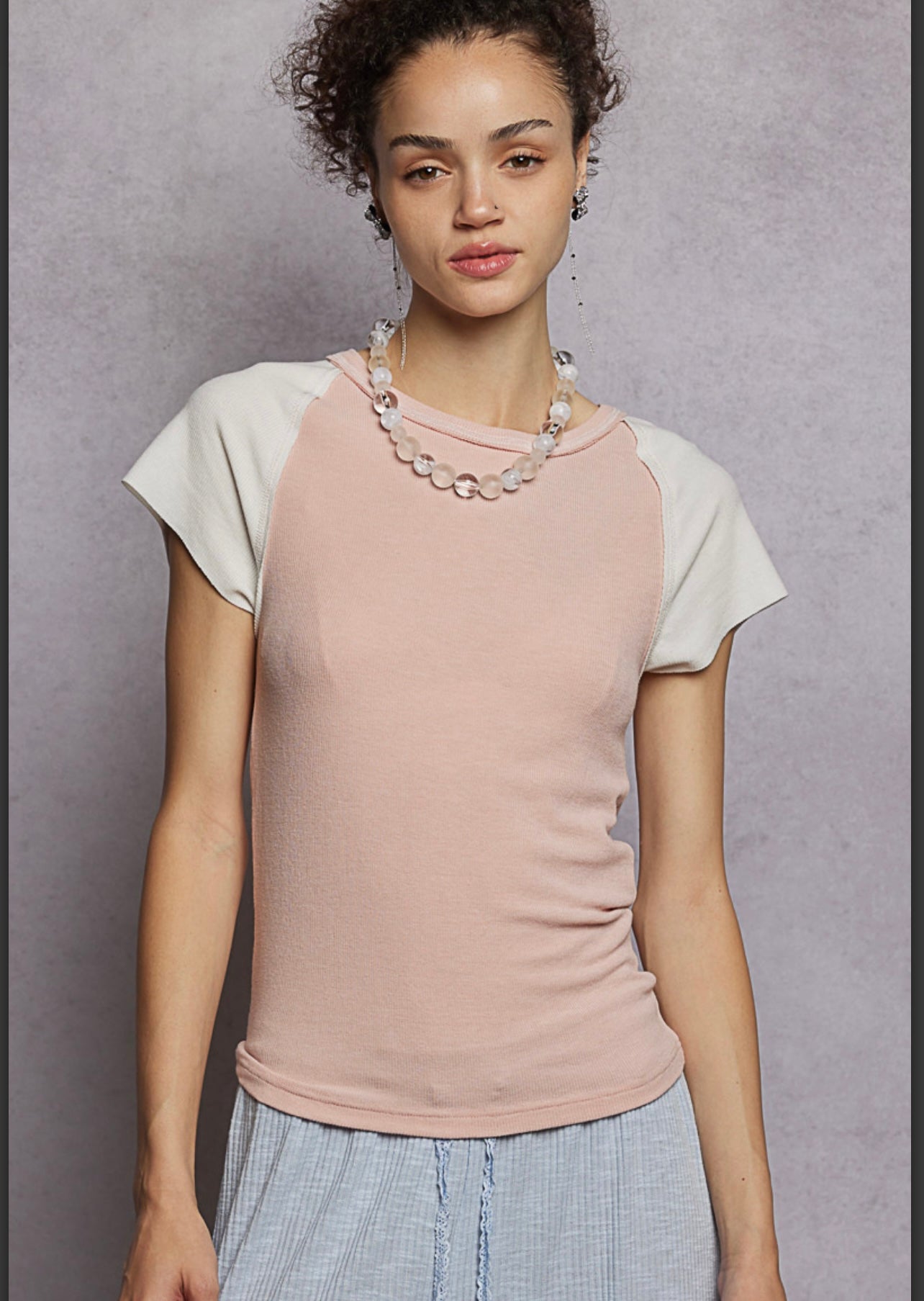 Rose Ivory Raglan Top