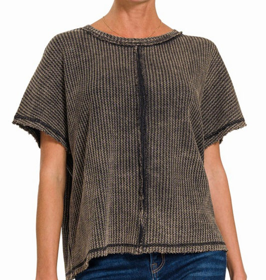 JC Ash Black Waffle Top