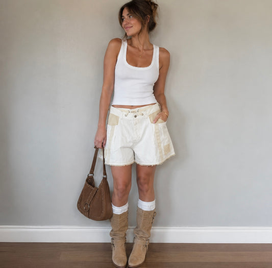 Cream Sandy Lane Shorts
