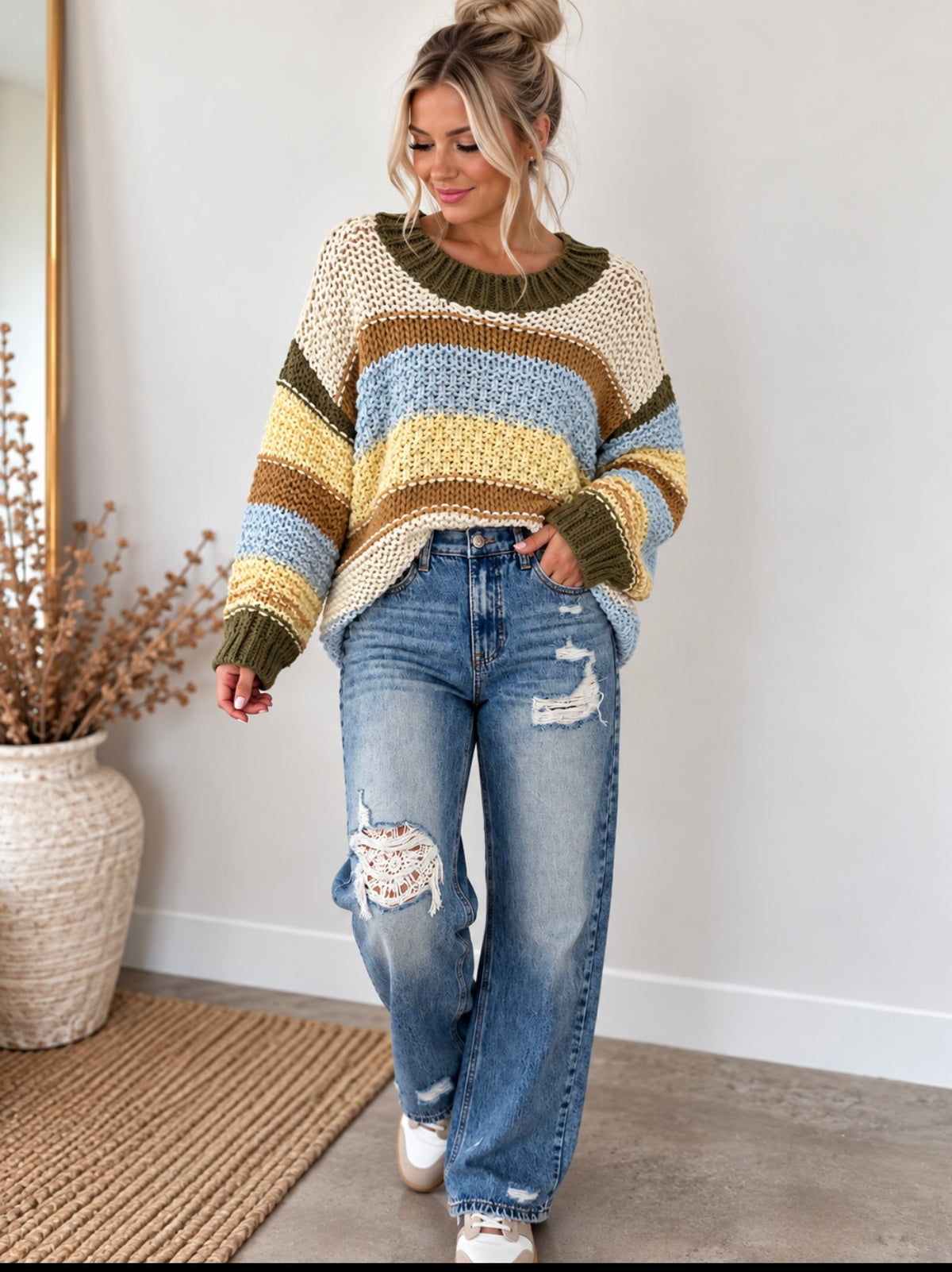 MULTI COLORS STRIPES SWEATER
