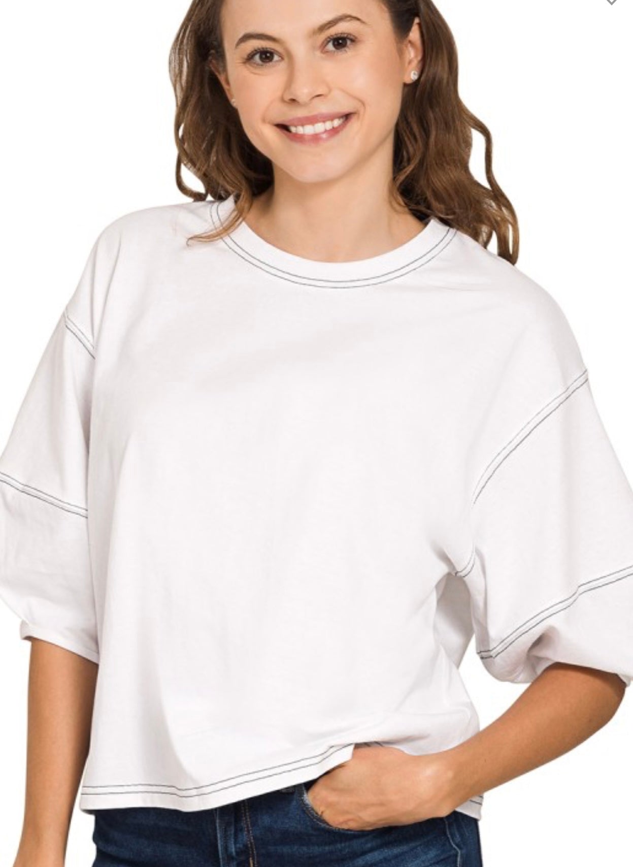 White with Blue Stitching Z CT3496y