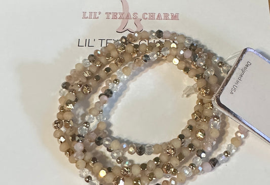 Gold and Cream Bead Bracelet
