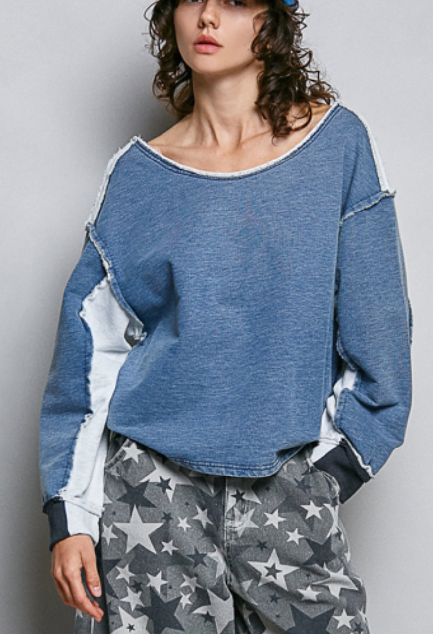 Pol denim blue pullover