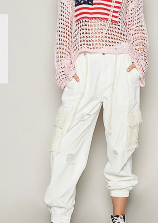 Off White Distressing Joggers