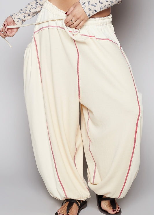 Thermal and Ribbed Joggers Natural - POL