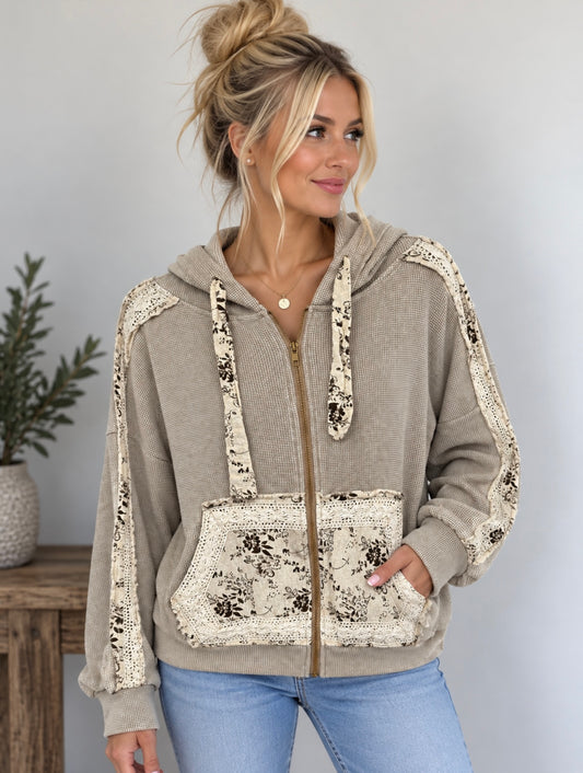 Pol Tan and Charcoal Sand Jacket