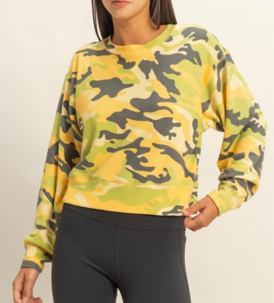 Neon Yellow Camo Top