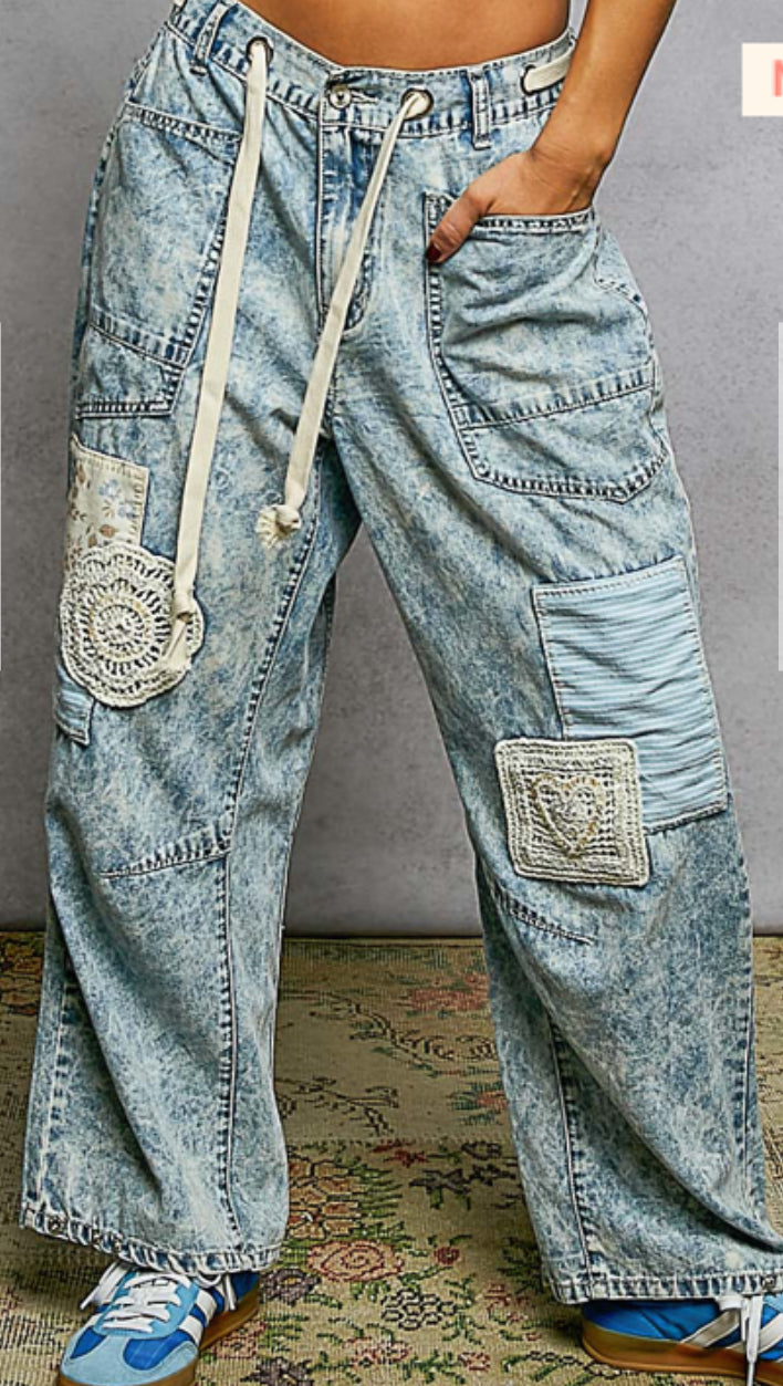 Denim patch pol jeans