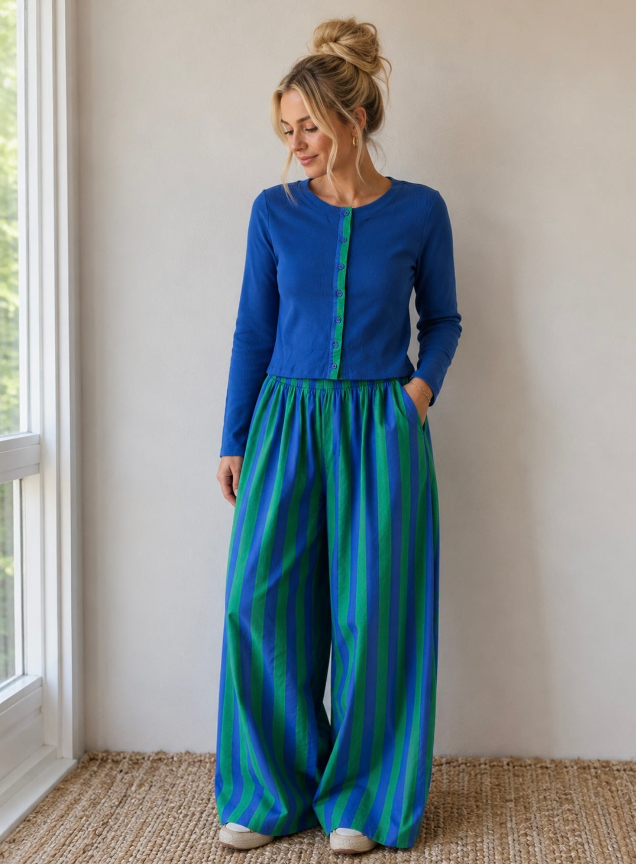 Bucket List Striped Gaucho Pants