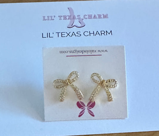 Cubic Zirconia Bow Earrings