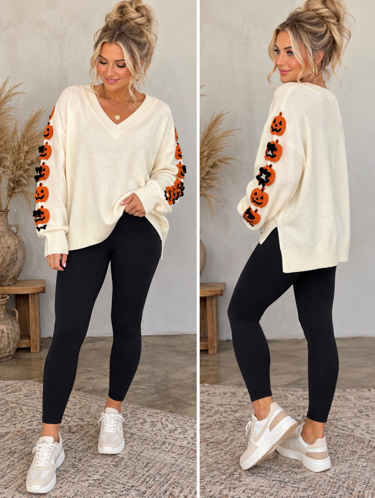 Mello Ivory Cozy Pumpkin Sweater