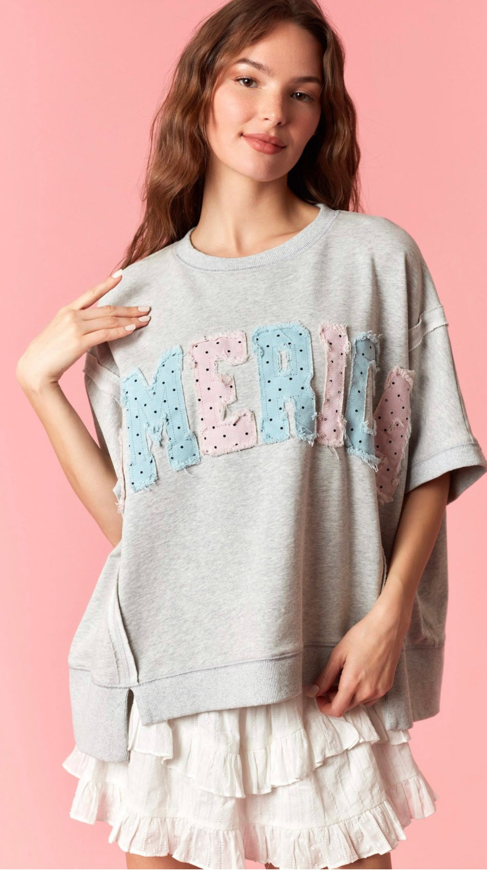 PL Grey Patch America Top
