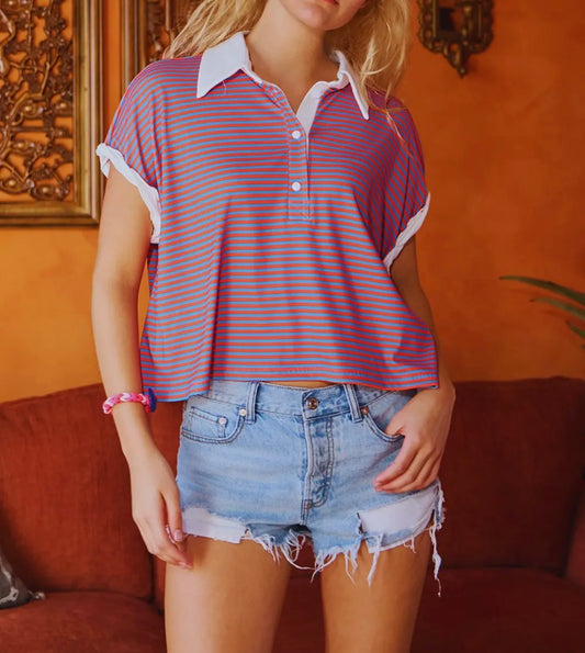 Collard Stripe Bucketlist Top