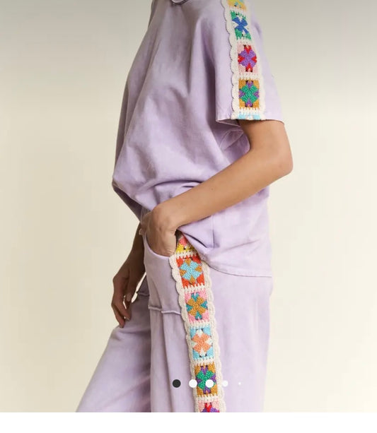 Lavender Crochet Top