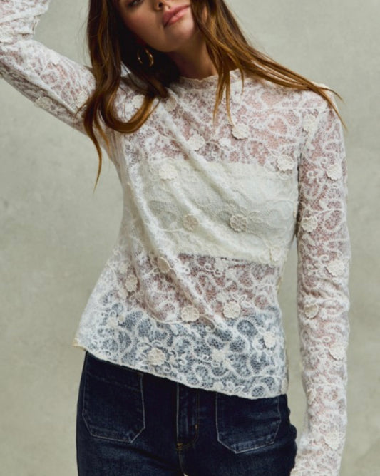 Off White Lace Top