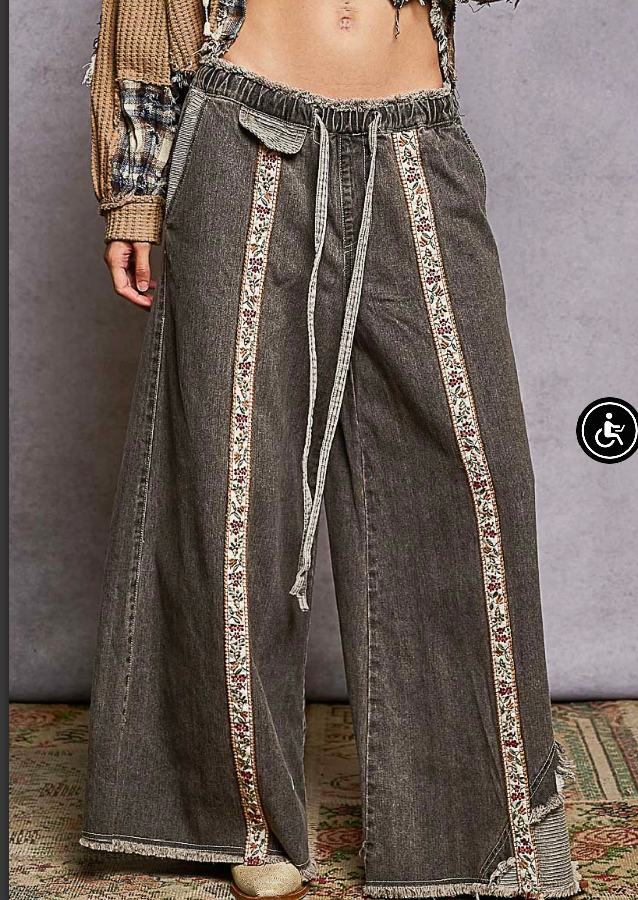 Black Ice Wide Leg Pants pol