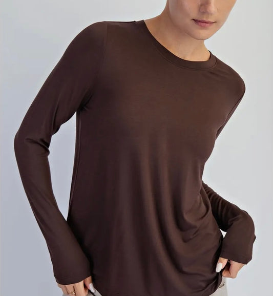 Espresso Elevated Essential Long Sleeve Basic Rae Mode