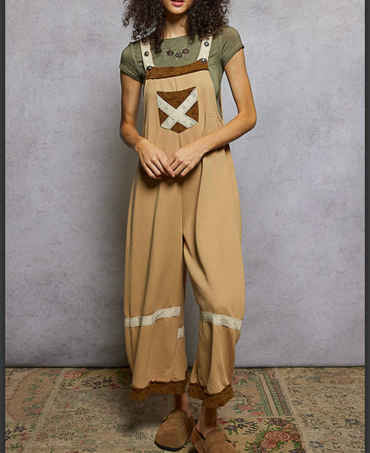 Mocha Cake Terry Overalls Pol