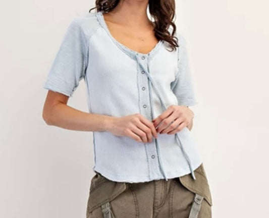 Powder Blue Jace Top