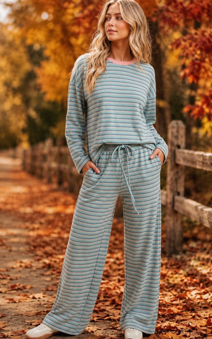 AW Brushed Stripes Pants Sets