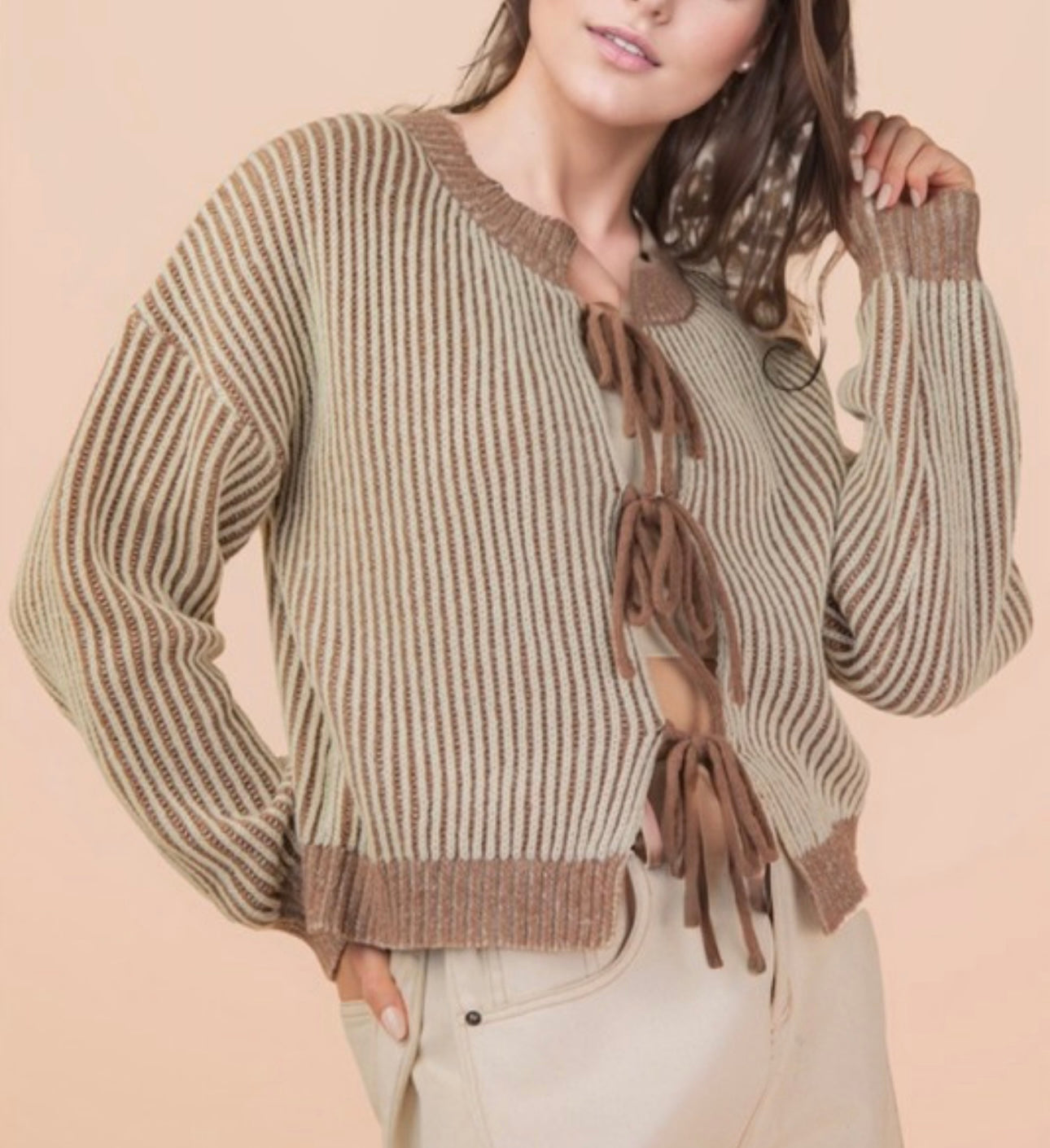 Mocha Tie Cardigan