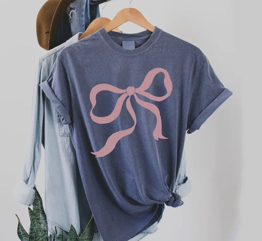Blue Jean Bow Comfort Color Shirt