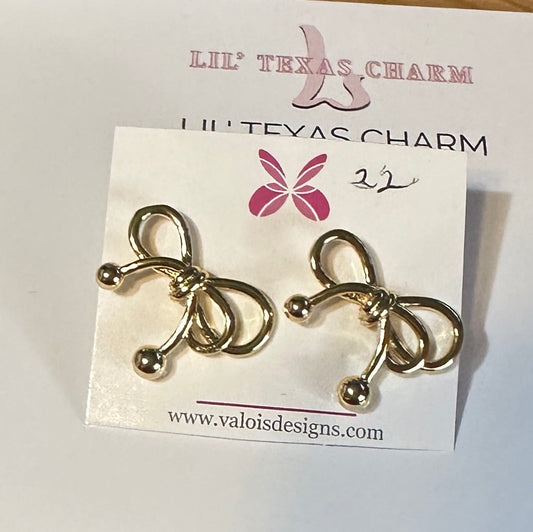 Gold Bow Earrings by Design Valois