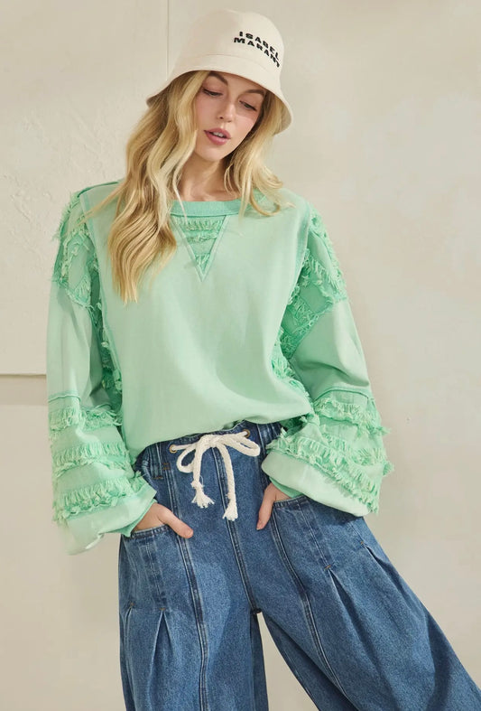 Fringe Bloom Pullover