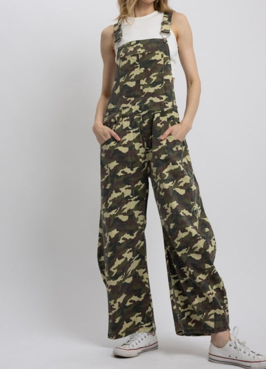 Camo Barrel Overalls