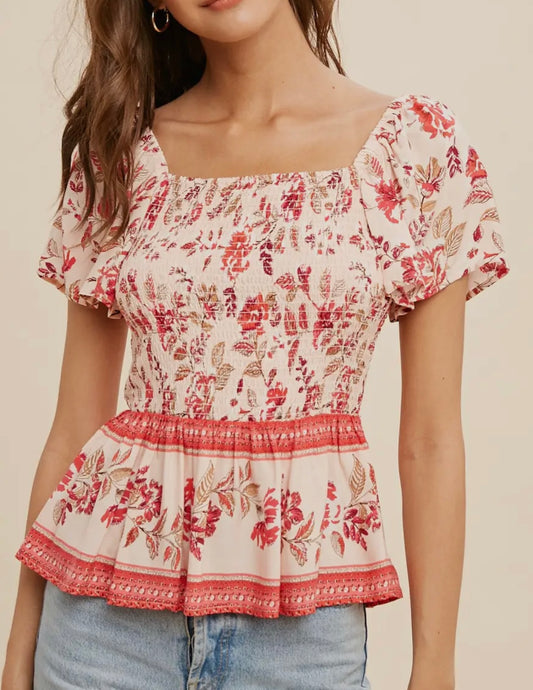 Smocked Peasant Top