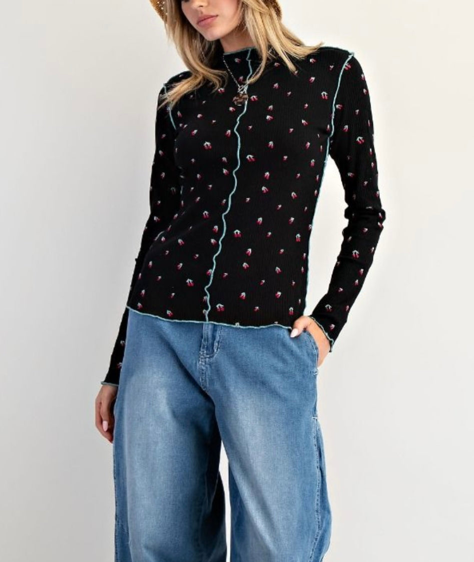 Black Fitted Cherry Top Easel