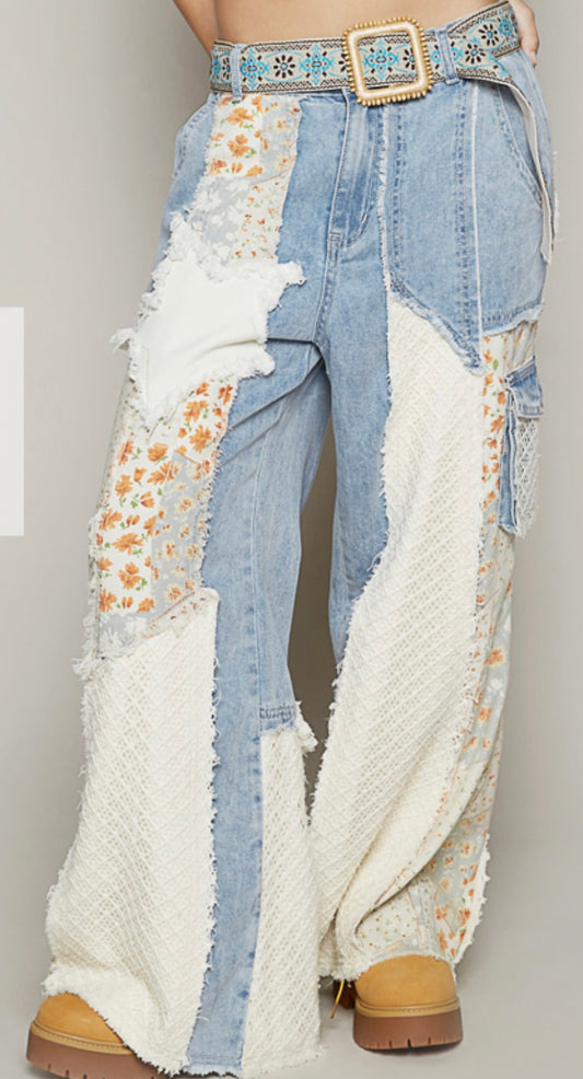 Denim Patch with Star Pants