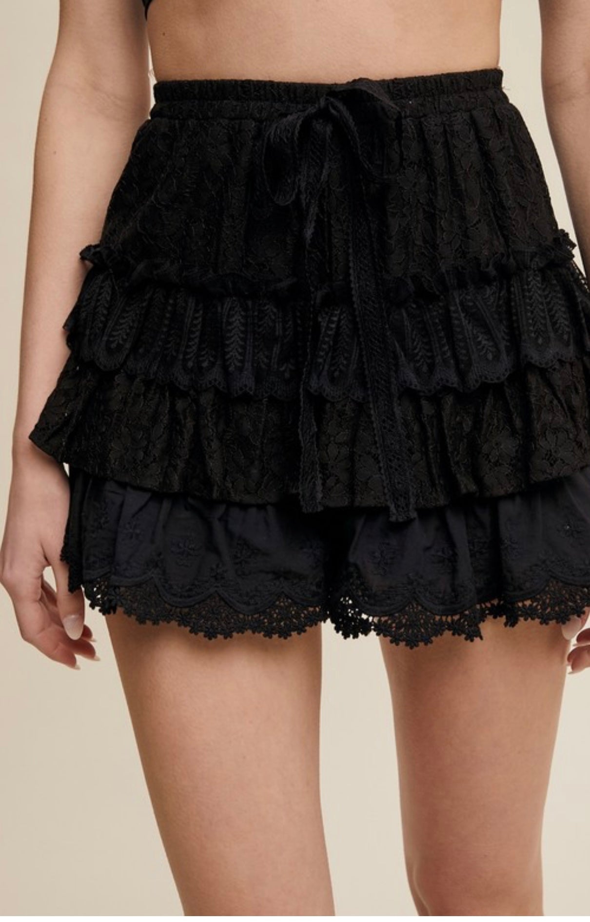 Black Lace Shorts