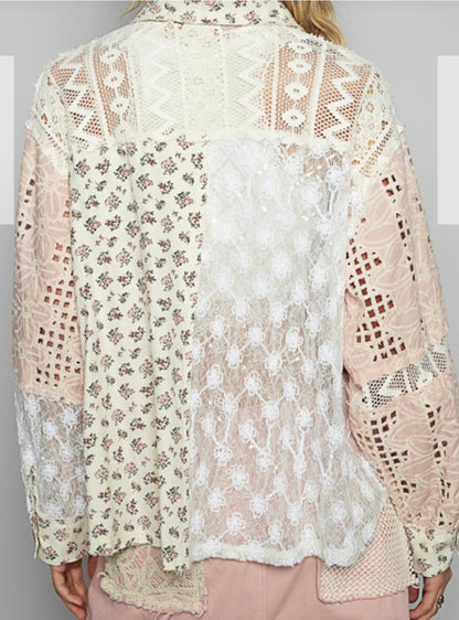 Multi Pink Floral Lace