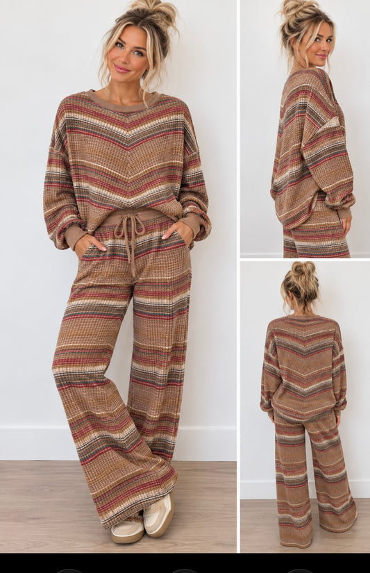 Easel Mocha Stripe Thermal Set