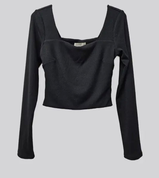 Black Long Sleeve Freedom Top