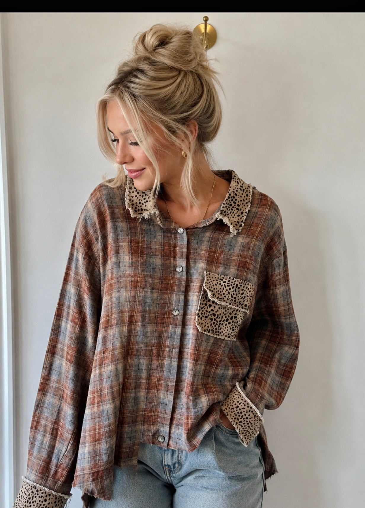 Pol clothing Brick Multi Top