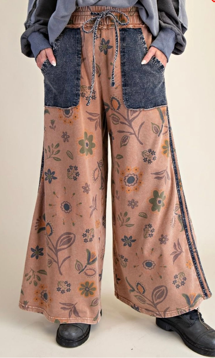 Mocha Floral Pants