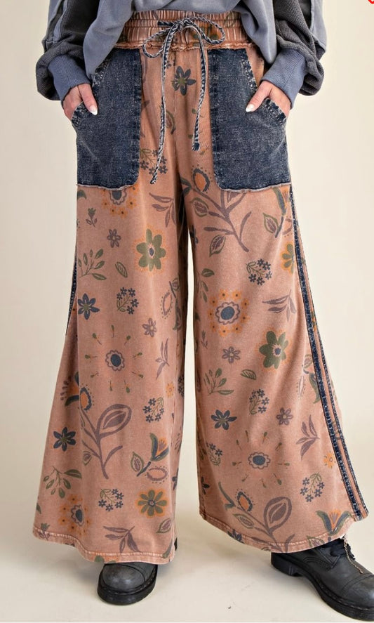Mocha Floral Pants