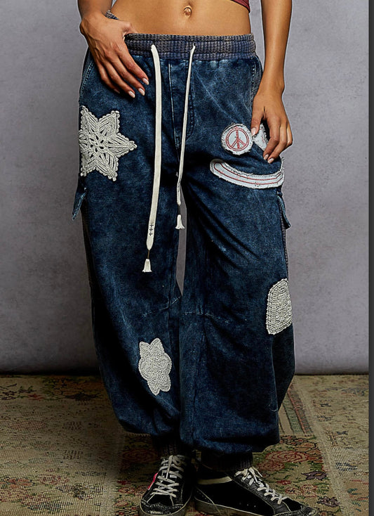 Indigo Blue Smile Joggers Pol