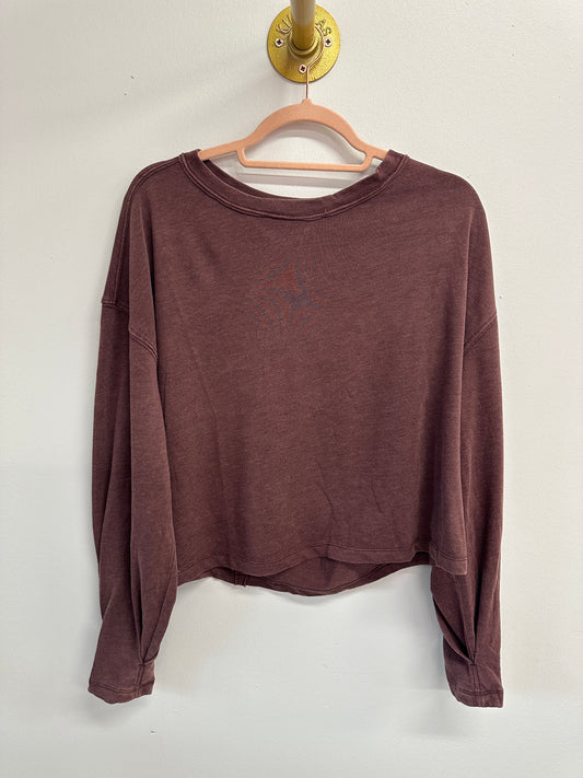 Dark Cherry Long Crop Top Rae Mode