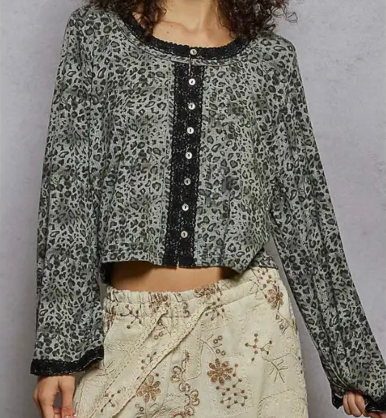 Grey Cheetah Top Pol