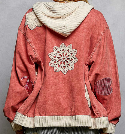 Groovy Zip Up Jacket (Red)