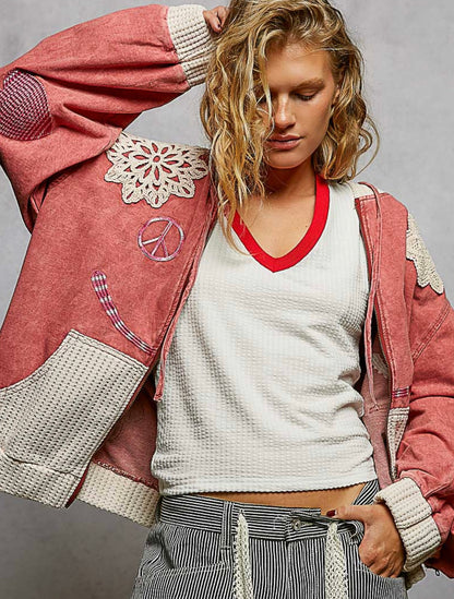 Groovy Zip Up Jacket (Red)